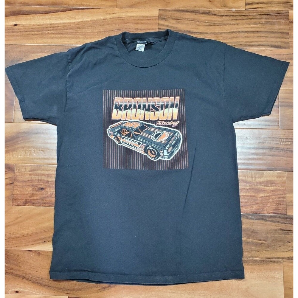 Bronson Speed Skateboard Bearings Co. Logo Racing Shirt Black Short Sleeve NHS L